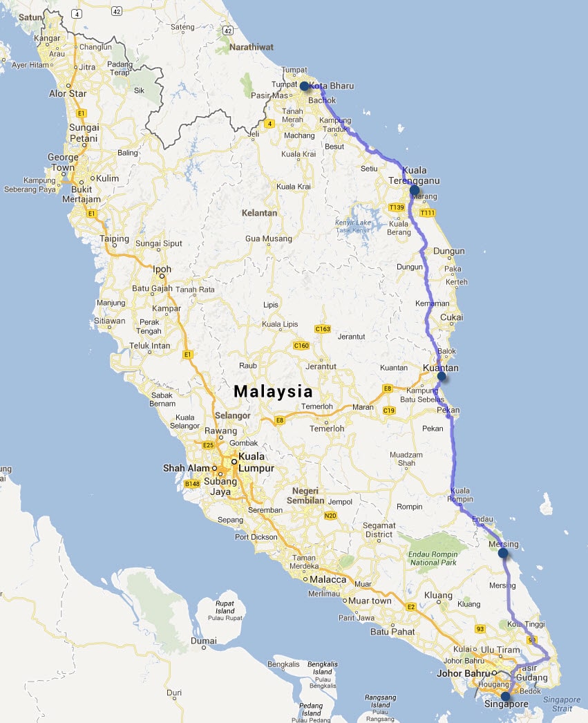 馬來西亞東岸旅遊路線- Kota bharu 到 Kuala Terengganu、Kuantan、Mersing